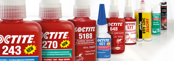 Gamme Loctite: colles, joints et lubrifiants professionnels